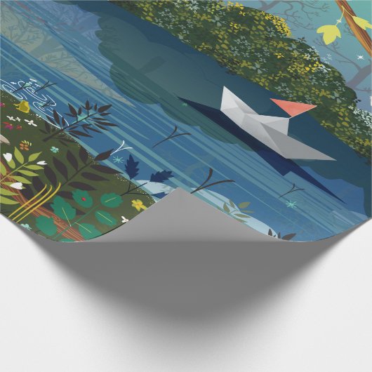 Papier Cadeau Illustration de la faune de Riverside Idyllic (Coin)