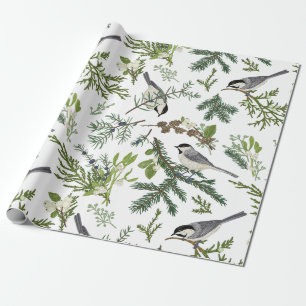 Papier Cadeau Illustration de la forêt naturelle de Noël