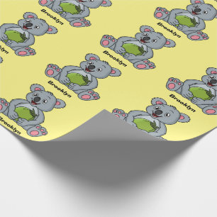 Papier Cadeau Illustration de la koala de Cute et de la noix de 