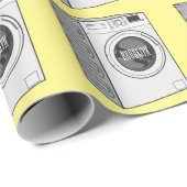 Papier Cadeau Illustration de la machine à laver (Coin rond)