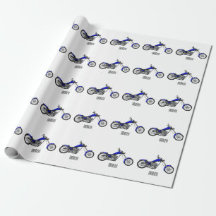 Papier Cadeau Illustration de la moto à hélico