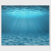 Papier Cadeau Illustration de la scène sous-marine Blue Ocean (Plat)