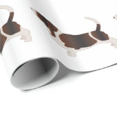 Papier Cadeau Illustration de la silhouette de race de chien Bas (Coin rond)