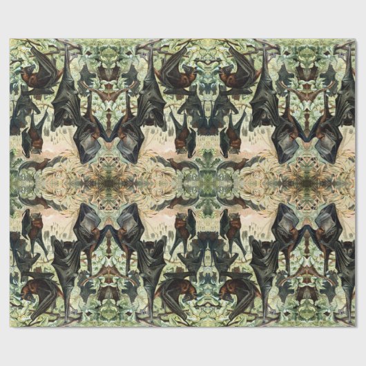 Papier Cadeau illustration de l'acadamia de chauve-souris volant (Plat)