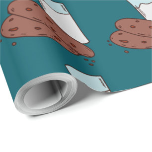 Papier Cadeau Illustration de lait et de biscuit