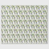 Papier Cadeau Illustration de l'aquarelle de la Monstère Exotiqu (Plat)