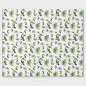 Papier Cadeau Illustration de l'aquarelle de la Monstère Exotiqu (Plat)