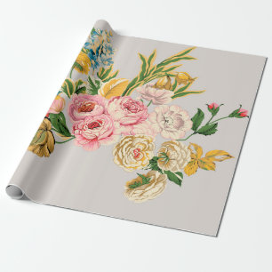 Papier Cadeau Illustration de l'aquarelle Digital Flowers. Manue
