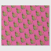 Papier Cadeau Illustration de l'aquarelle pop art aux fruits à p (Plat)