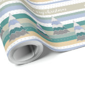 Papier Cadeau Illustration de l'arbre à pull magique d'hiver (Coin rond)