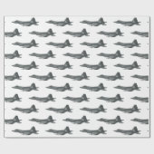 Papier Cadeau Illustration de l'avion de chasse (Plat)