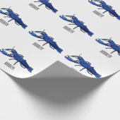 Papier Cadeau Illustration de l'écrevisse marron bleu (Coin)