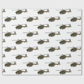 Papier Cadeau Illustration de l'hélicoptère de l'armée (Plat)