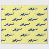 Papier Cadeau Illustration de l'hélicoptère de police (Plat)