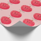 Papier Cadeau Illustration de litchee rose mignon (Coin)