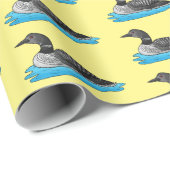 Papier Cadeau Illustration de Loon bird (Coin rond)