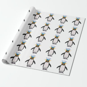 Papier Cadeau Illustration de mignon macaroni pingouin