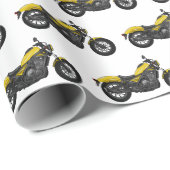 Papier Cadeau Illustration de moto Cruiser (Coin rond)