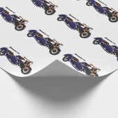 Papier Cadeau Illustration de moto pourpre Sidecar (Coin)