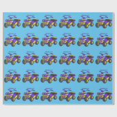 Papier Cadeau Illustration de moto Purple Quad (Plat)
