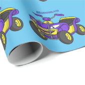 Papier Cadeau Illustration de moto Purple Quad (Coin rond)