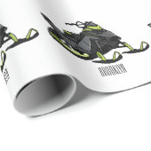 Papier Cadeau Illustration de motoneige (Coin rond)