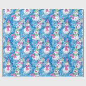 Papier Cadeau Illustration de neige aquarelle Noël (Plat)