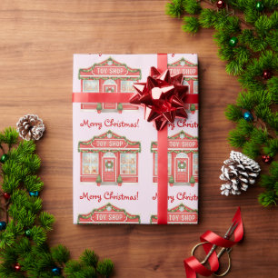 Papier Cadeau Illustration de Noël de la boutique de jouets à l'