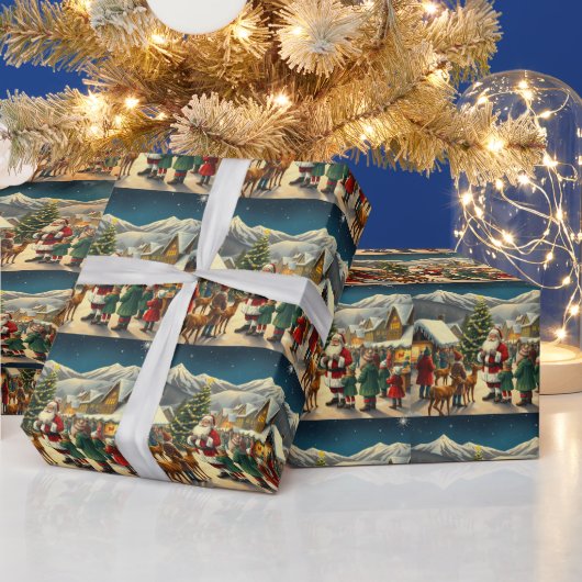 Papier Cadeau Illustration de Noël Vintage (Vacances)