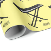 Papier Cadeau Illustration de piano clavier (Coin rond)