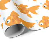 Papier Cadeau Illustration de poisson d'or convivial (Coin rond)