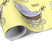 Papier Cadeau Illustration de poussette (Coin rond)