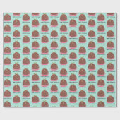 Papier Cadeau Illustration de pudding de Noël joyeux (Plat)