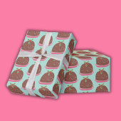Papier Cadeau Illustration de pudding moderne de Noël