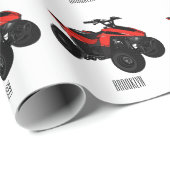 Papier Cadeau Illustration de Quad bike atv (Coin rond)