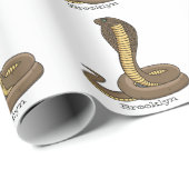 Papier Cadeau Illustration de serpent à cobra Brown (Coin rond)