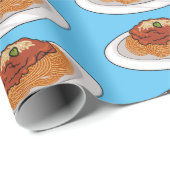 Papier Cadeau Illustration de Spaghetti (Coin rond)