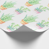 Papier Cadeau Illustration de succulentes en pot mignonnes tenda (Coin)