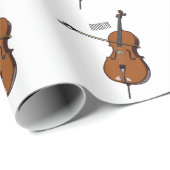Papier Cadeau Illustration de violoncelle (Coin rond)