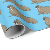 Papier Cadeau Illustration de Walrus (Coin rond)