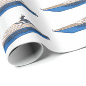 Papier Cadeau Illustration de yacht (Coin rond)