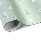 Papier Cadeau Illustration des arbres verts de Noël (Coin rond)