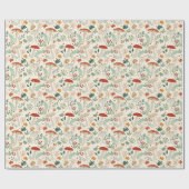 Papier Cadeau Illustration des champignons et des Feuilles de la (Plat)