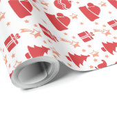 Papier Cadeau Illustration des éléments de Noël (Coin rond)