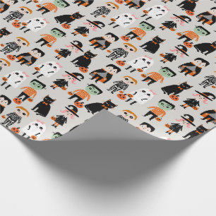 Papier Cadeau Illustration des enfants de Cute Halloween