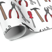 Papier Cadeau Illustration des outils de menuiserie (Coin rond)