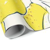 Papier Cadeau Illustration dessinée à la main d'agrumes de citro (Coin rond)