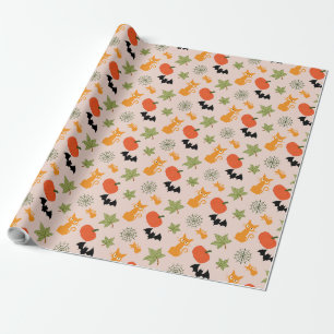 Papier Cadeau Illustration d'Halloween lunaire