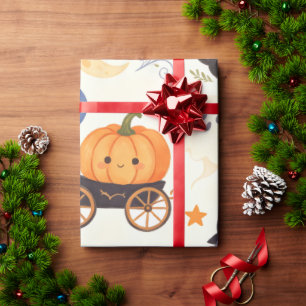 Papier Cadeau Illustration d'Halloween pour enfants à l'aquarell