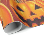 Papier Cadeau Illustration d'Halloween vintage (Coin rond)